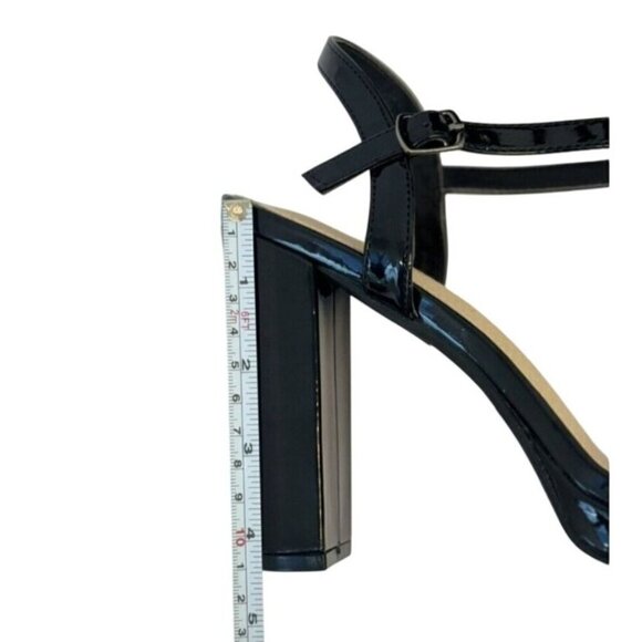 KAYLEEN / Nahlah-7 / Black Patent / Leather/  High Block Heel / Sandals - Picture 6 of 8